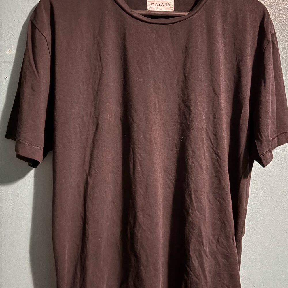 Mazara Mens‎ Basic Color Premium Crew Neck Tshirt Black Size XL